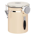 ShanSon Coffee Canister Airtight Coffee Container Stainless Steel Coffee Bean Storage Container with CO2 Release Valve and Scoop Coffee Canister for BeansGroundsSugarFlourTeaCereal22OZBrown